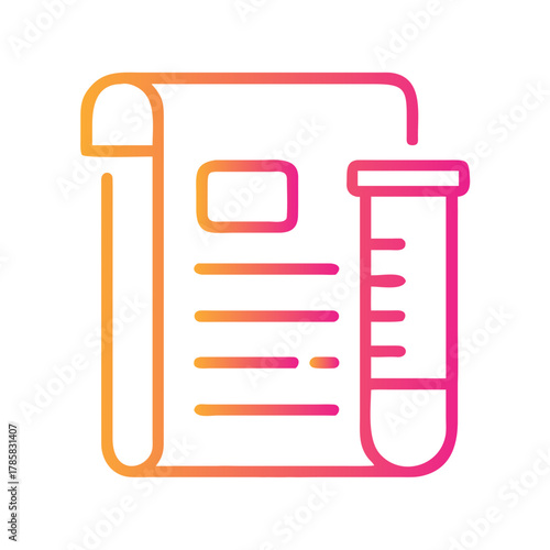 a flat gradient outline icon of a medical test for web and graphic design