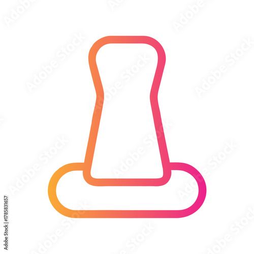 a flat gradient outline icon of a paperclip for web and graphic design