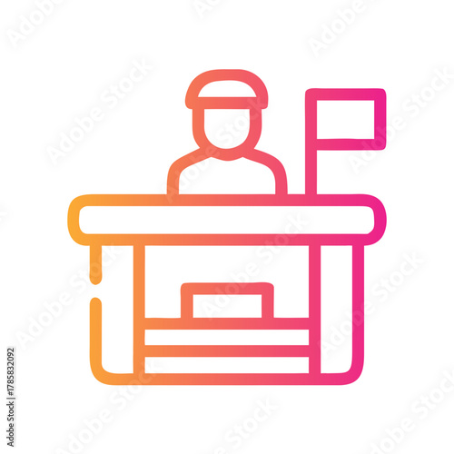 a flat gradient outline icon of a public service for web and graphic design