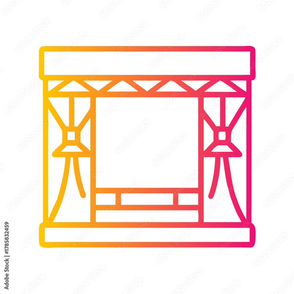 Fototapeta premium a flat gradient outline icon of a stage for web and graphic design