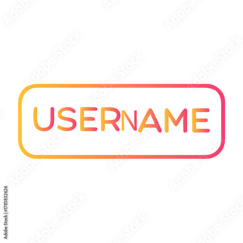 a flat gradient outline icon of a username icon for web and graphic design