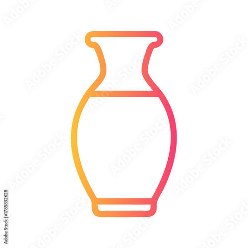 a flat gradient outline icon of a vase for web and graphic design
