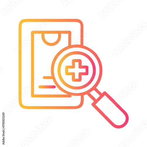 a flat gradient outline icon of medical research for web and graphic design