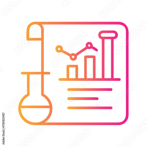 a flat gradient outline icon of scientific results for web and graphic design