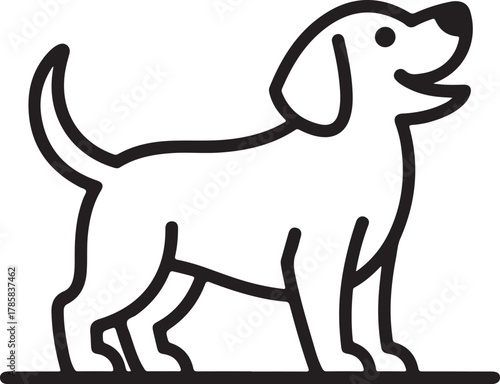 Line art icon of a barking dog illustration