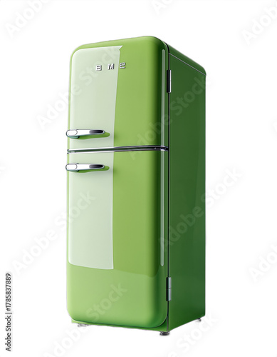 Retro Green Refrigerator with Chrome Handles