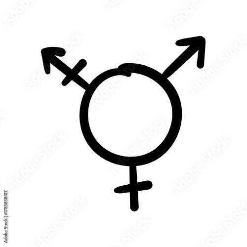 Transgender symbol for gender identity and LGBTQ+ pride, diversity, equality and acceptance movement