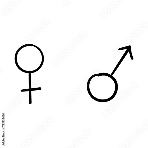 Male and Female Symbols Icon Set, Gender Icons, Sex Symbols, Man and Woman Icons