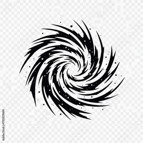 Black Vortex Swirling Tornado of Abstract Energy and Force