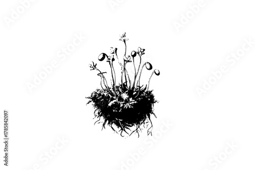 Whimsical Bouquet: Delicate Dance Flora Fauna | Clean, isolated vector art for creative projects.