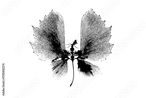 Silent Symphony: Black White Botanical Masterpiece | Clean, isolated vector art for creative projects.