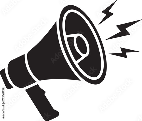 Megaphone icon, megaphone silhouette icon vector, Loudspeaker vector icon isolated set on white background