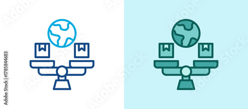 Global Trade Balance line icon