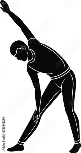 Stretching exercise icon vector design.