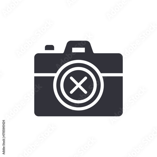 Canceled Photo Symbol Round Delete Icon Modern Flat Style