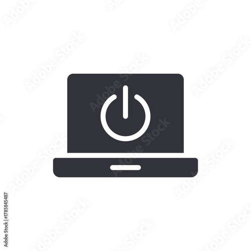 Laptop On Off Icon Symbol Power Device Sign Element