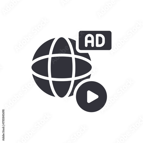 Online Advertisement Global Marketing Web Sphere Icon