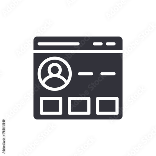 Profile Page Interface Digital Card Illustration Design