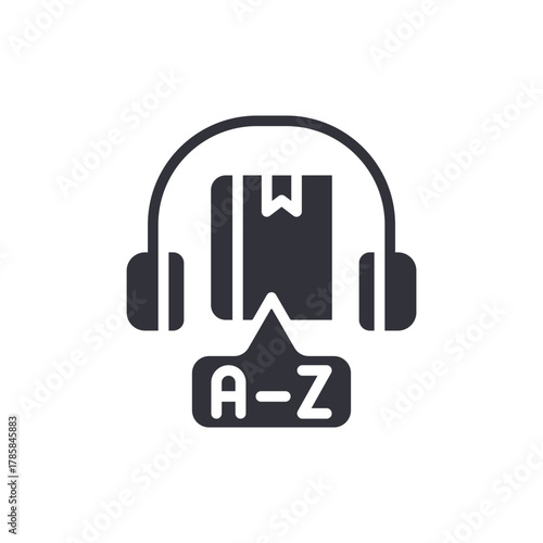Audiobook Learning With Headphones And Book Icon