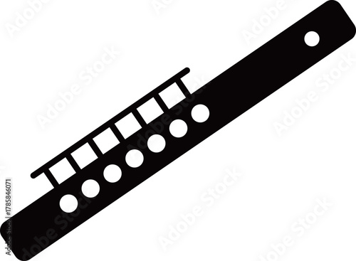 フルートのアイコン　モノトーン