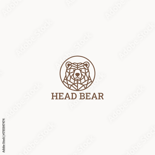 Bear head logo design template vector illustration 
