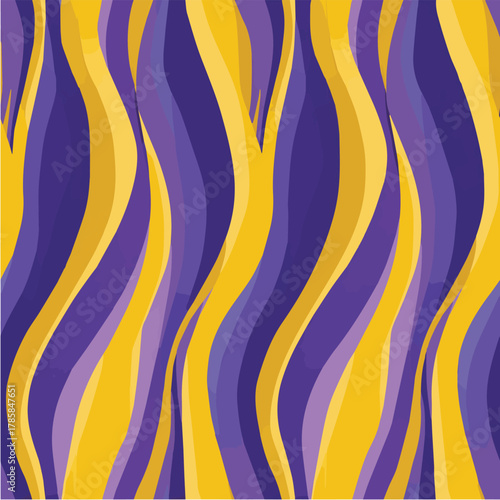 Seamless pattern of abstract wavy vertical stripes, smooth organic curves