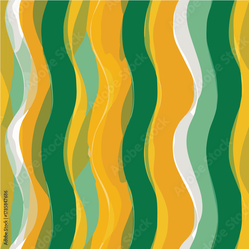 Seamless pattern of abstract wavy vertical stripes, smooth organic curves