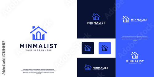 simple house logo, property, rental, graphic design template.