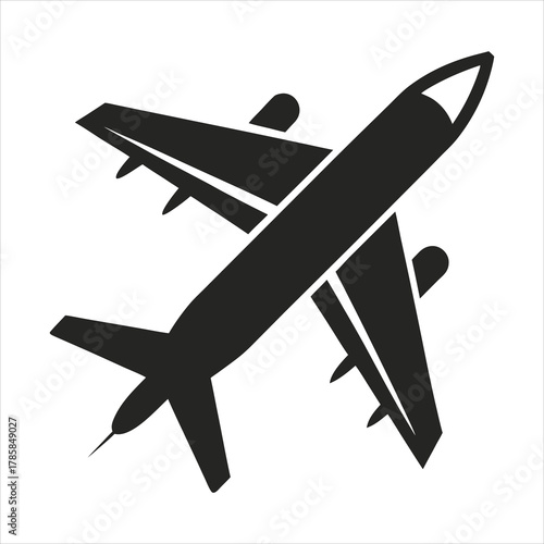 airplane icon vector illustration - Airplane Silhouette Icon – Travel and Tourism Vector Symbol