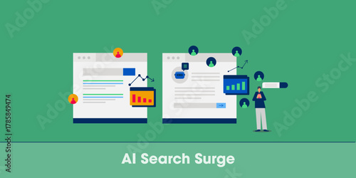 User leveraging AI search. AI language model answer query and shift from traditional search.