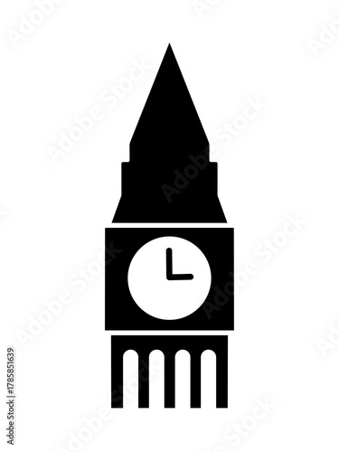 Big Ben icon vector on white background