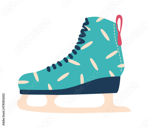 Blue unisex ice-skating boot design
