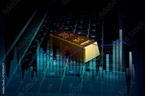 gold price index graph , online investment concept