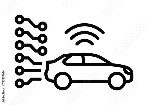 Autonomous car technology smart vehicle iot connectivity concept icon eps silhouette