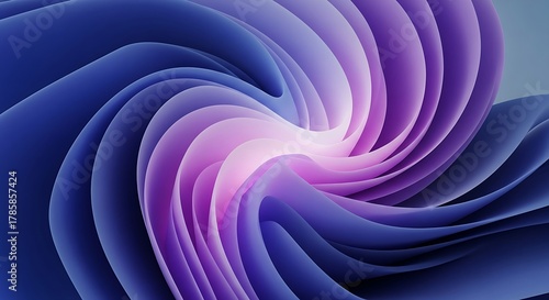 Abstract swirling layers of blue and purple light