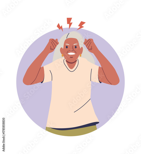 Furious senior woman in rage