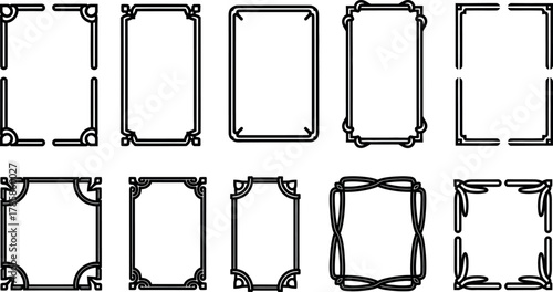 Decorative vintage vector frames with corner design elements for graphic projects and invitations 