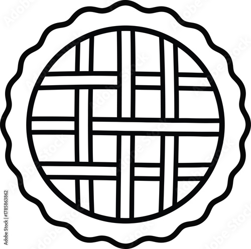 Apple pie icon vector illustration of dessert food for baking design eps silhouette