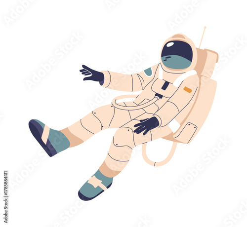 Cosmonaut character wearing space costume