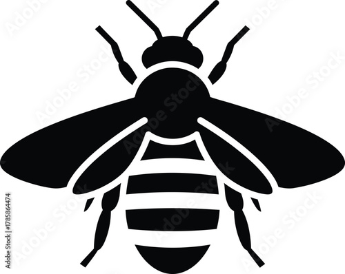 Isolated black and white bee vector illustration for design element eps silhouette