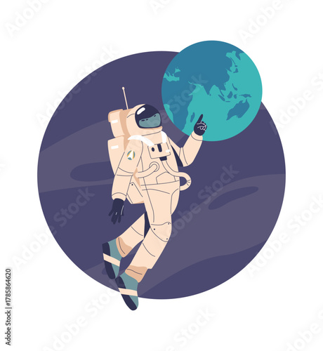 Astronaut exploring earth in space