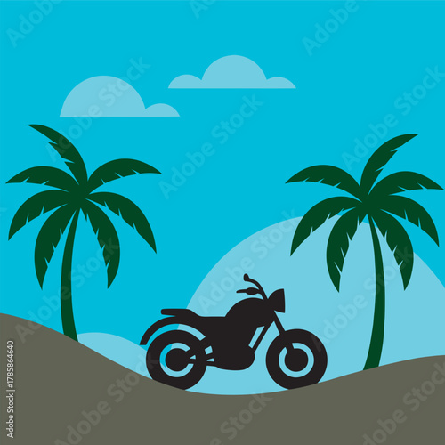 Dream Ride On Tropical Coast Silhouette