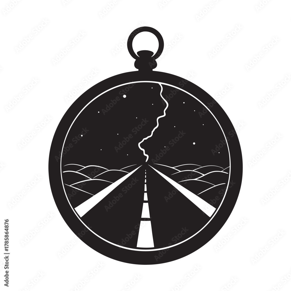 Fototapeta premium Forgotten Moment Vintage Watch Scene Silhouette