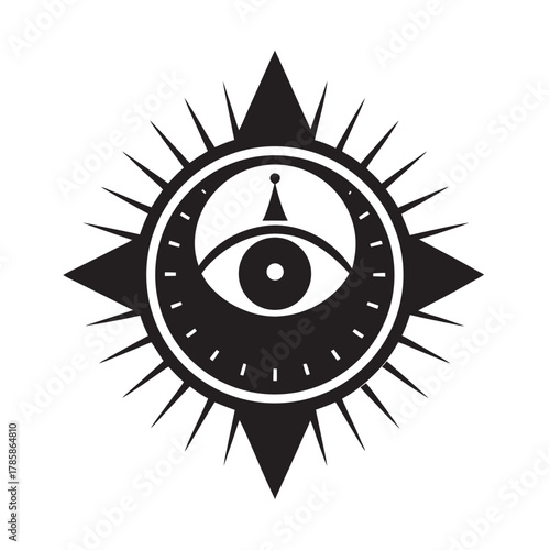 Eye Clock Symbol Of Awareness Silhouette