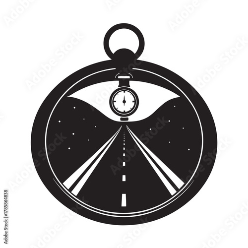 Endless Journey Vintage Watch Path Silhouette