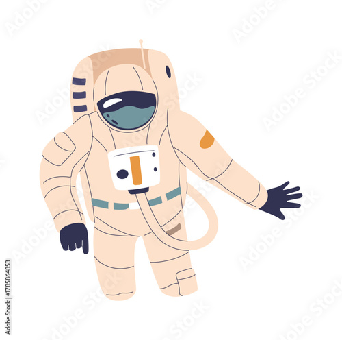 Cosmonaut explorer wearing cosmic suit