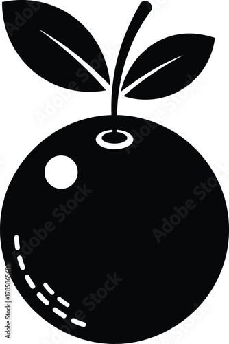 Black and white orange fruit vector illustration simple design icon eps silhouette