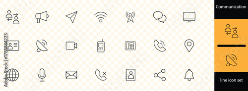 Communication set of web icons in line style. Speaking signs for web and mobile app. Contact us, discussion, speech bubble, talking, consultation, conversation chat.