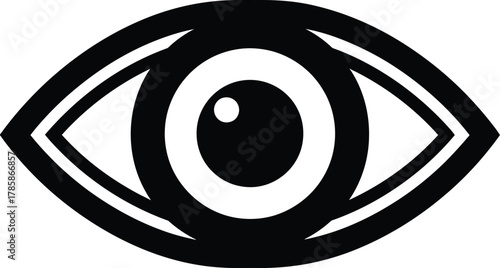 Eye icon vector illustration simple black and white eye graphic design eps silhouette