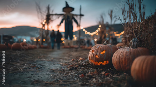  Halloween Village at Dusk | Pumpkin Fest in the Mountains | Spooky Small Town Celebration